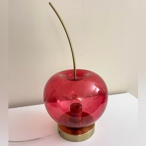 NEW Cherry Novogratz Red & Gold Glass Table Lamp Modern Pop Art Light Tiktok